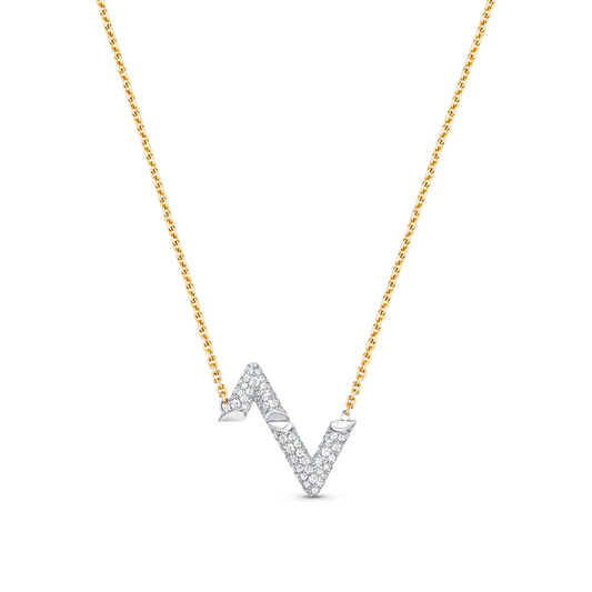 [Elitejewels]VOLT SILVER DIAMOND PEDANT NECKLACE