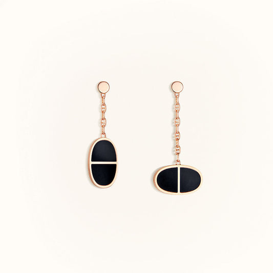 [Elitejewels]CHAINE VERSO BLACK CERAMIC EARRINGS