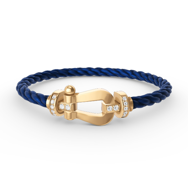 [Elitejewels]FORCE GROSSES HUFEISEN-HALBDIAMANTARMBAND GOLD