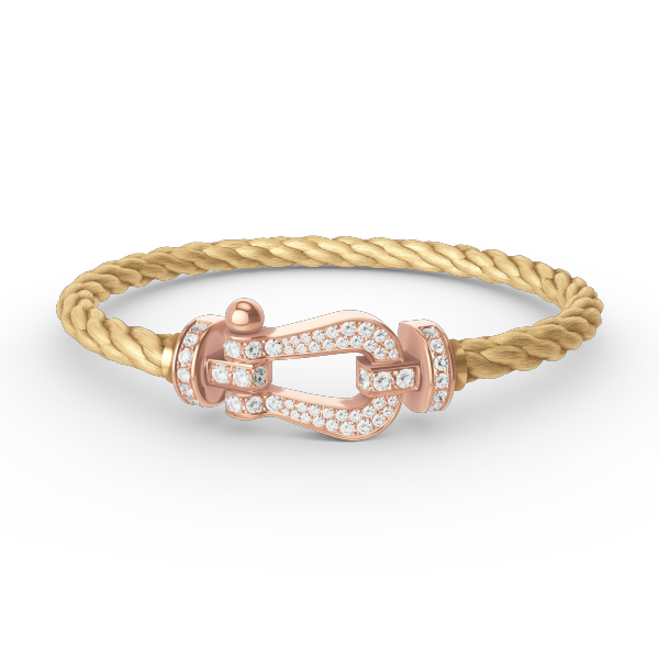 [Elitejewels]FORCE LARGE HORSESHOE FULL DIAMOND BRACELET ROSE GOLD