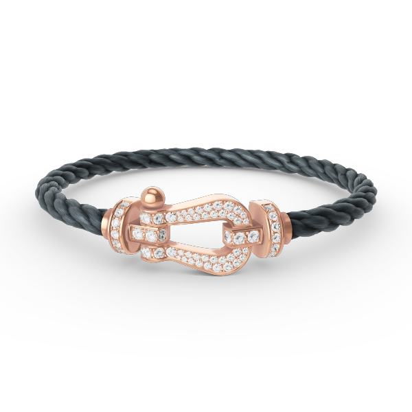 [Elitejewels]FORCE LARGE HORSESHOE FULL DIAMOND BRACELET ROSE GOLD