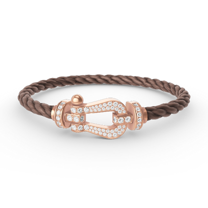 [Elitejewels]FORCE LARGE HORSESHOE FULL DIAMOND BRACELET ROSE GOLD