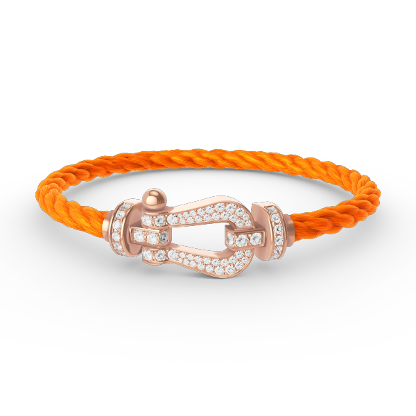 [Elitejewels]FORCE LARGE HORSESHOE FULL DIAMOND BRACELET ROSE GOLD