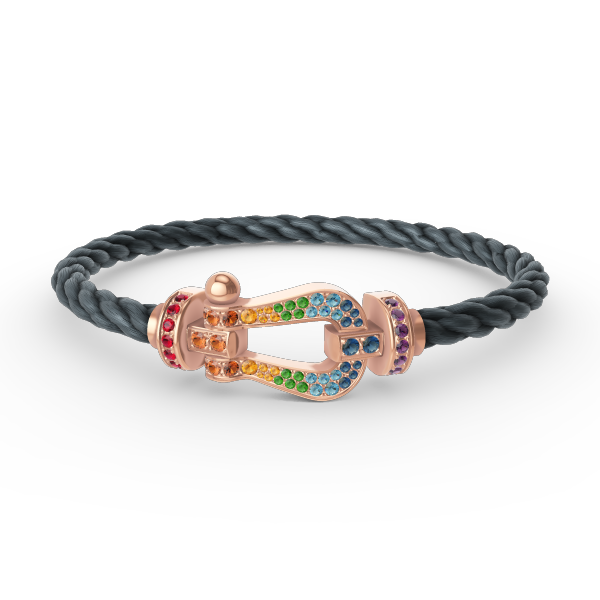 [Elitejewels]FORCE GROSSES HUFEISENFARBIGE DIAMANTENARMBAND ROSÉGOLD