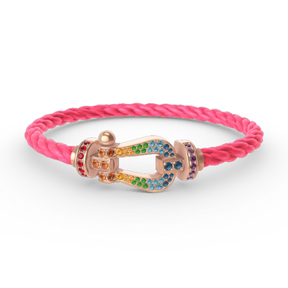 [Elitejewels]FORCE GROSSES HUFEISENFARBIGE DIAMANTENARMBAND ROSÉGOLD