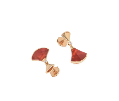 [Elitejewels]DREAM Carnelian PINK GOLD EARRINGS