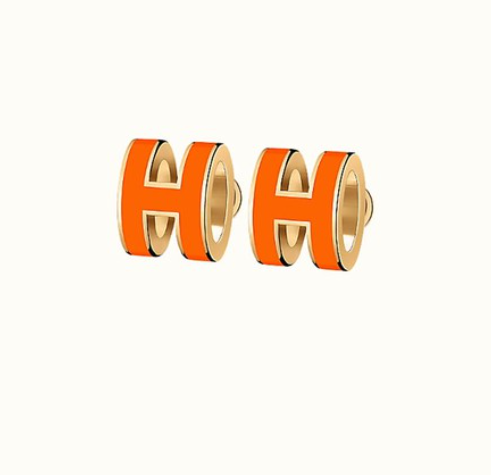 [Elitejewels]MINI POP H EARRINGS ORANGE