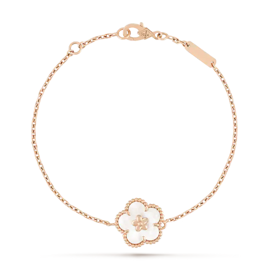 [Elitejewels]LUCKY WHITE MOP PLUM BLOSSOM  BRACELET