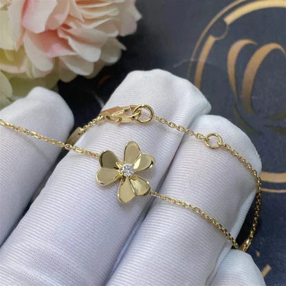 [Elitejewels]FRIVOLE GOLD FLOWER PINK MALACHITE BRACELET