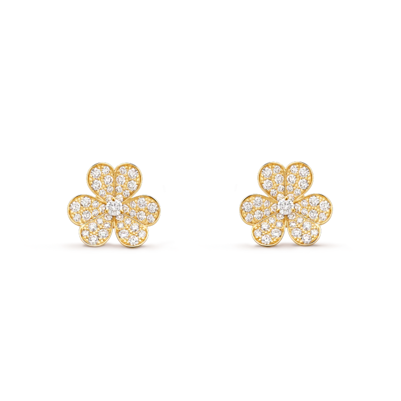 [Elitejewels]FRIVOLE GOLD FLOWER DIAMOND EARRINGS