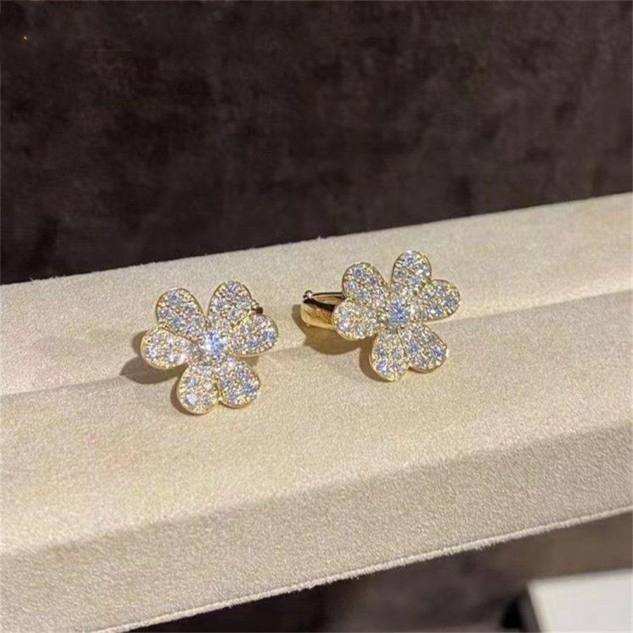 [Elitejewels]FRIVOLE GOLD BLUMEN DIAMANT OHRRINGE 