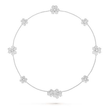 [Elitejewels]FRIVOLE SILVER 9 FLOWERS NECKLACE