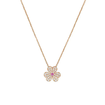 [Elitejewels]FRIVOLE ROSÉGOLD-HALSKETTE MIT BLUMENDIAMANTEN