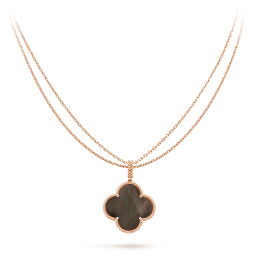 [Elitejewels]CLOVER 25MM GOLD DUNKEL MOP BIG CLOVER HALSKETTE