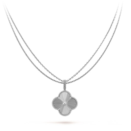 [Elitejewels]CLOVER 25MM SILVER BIG CLOVER NECKLACE