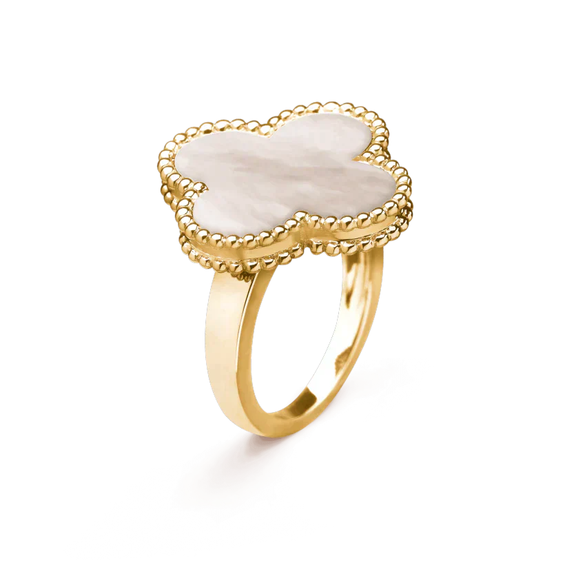 [Elitejewels] KLEEBLATT WEISSER MOP-RING