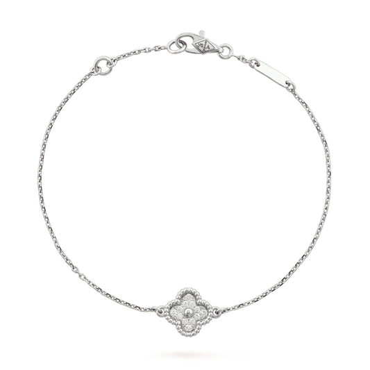 [Elitejewels]CLOVER  SINGLE FLOWER BRACELET SILVER