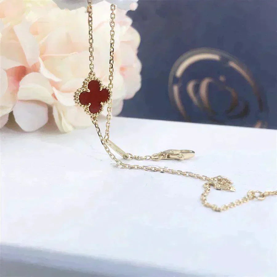 [Elitejewels]クローバーカーネリアンシングルフラワーブレスレット