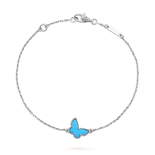 [Elitejewels]BUTTERFLY TURQUOISE BUTTERFLY BRACELET SILVER