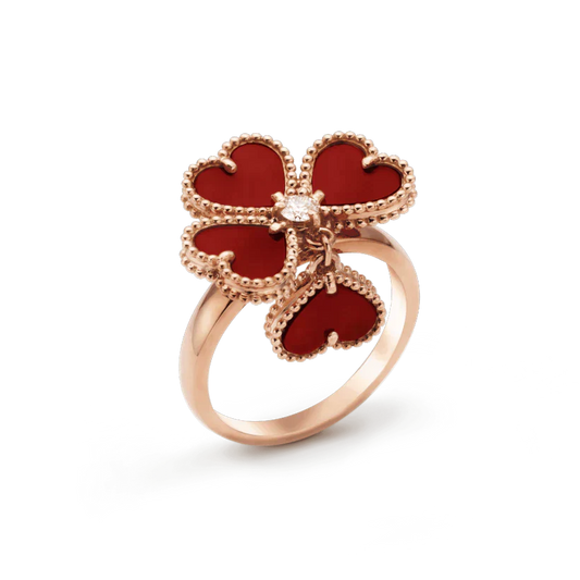 [Elitejewels]SWEET CLOVER CARNELIAN RING