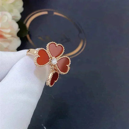 [Elitejewels]SWEET CLOVER CARNELIAN RING