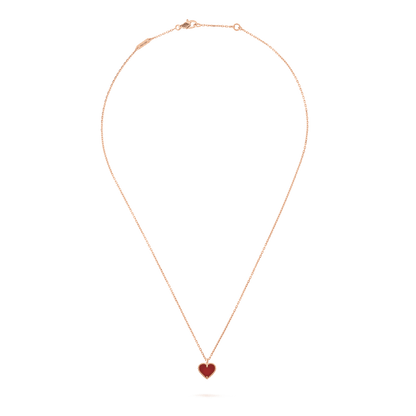 [Elitejewels]SWEET CLOVER CARNELIAN HEART NECKLACE