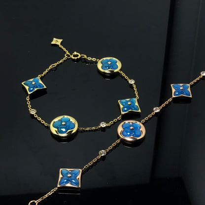 [Elitejewels]STAR AND SUN 4 MOTIF BLUE BRACELET