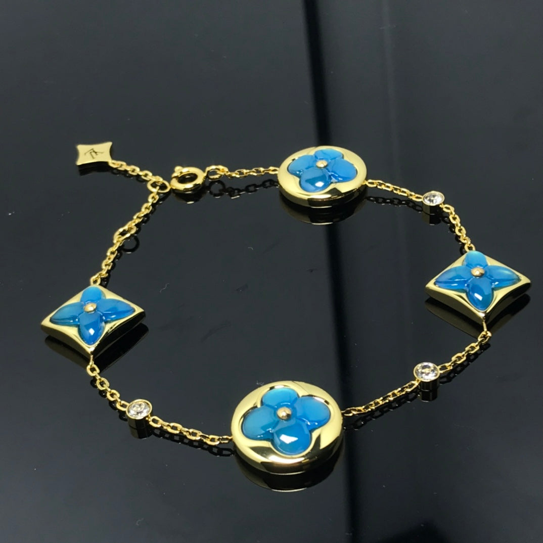 [Elitejewels]STAR AND SUN 4 MOTIF BLUE BRACELET