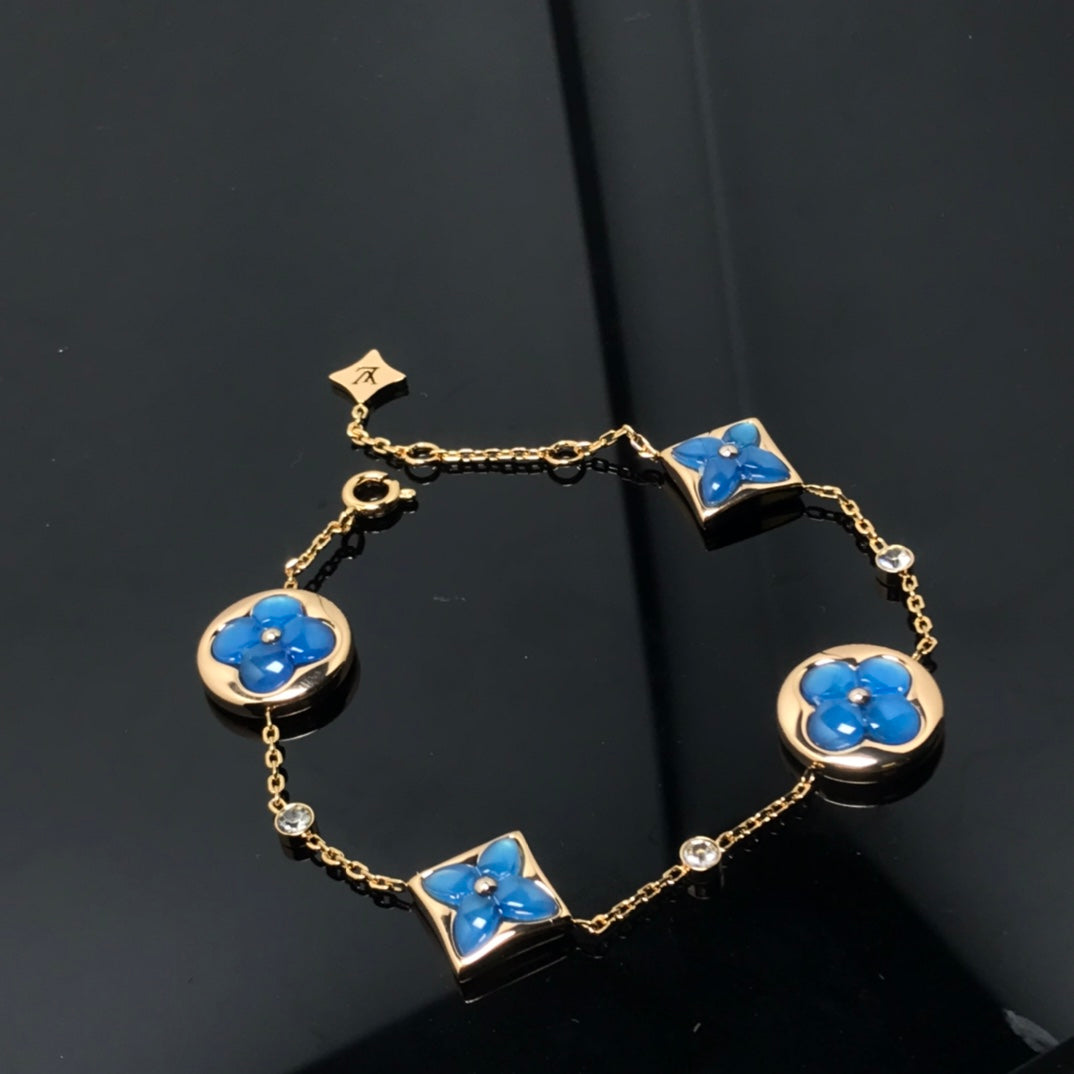 [Elitejewels]STAR AND SUN 4 MOTIF BLUE BRACELET