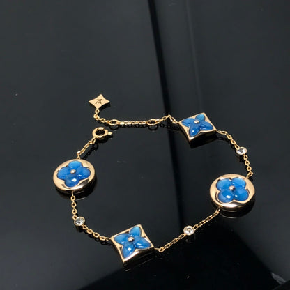 [Elitejewels]STAR AND SUN 4 MOTIF BLUE BRACELET