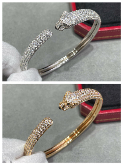 [Elitejewels]PANTHERE FULL DIAMOND OPEN BRACELET