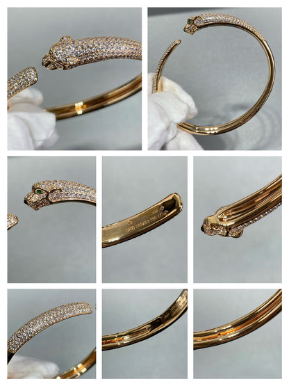 [Elitejewels]PANTHERE FULL DIAMOND OPEN BRACELET