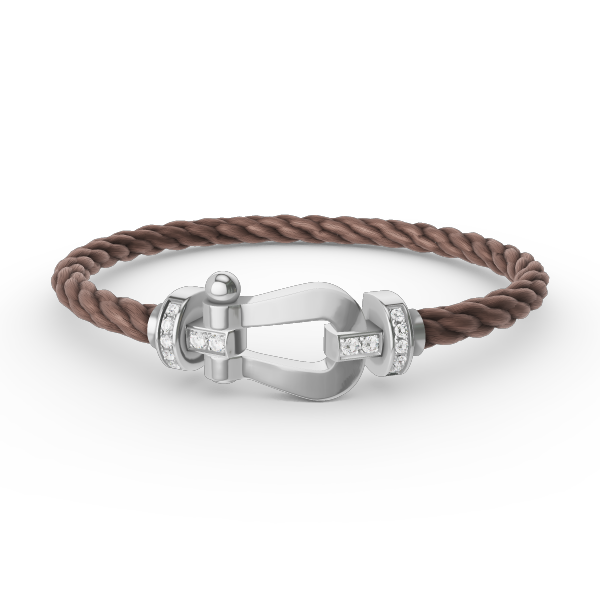 [Elitejewels]FORCE GROSSES HUFEISEN-HALBDIAMANTARMBAND SILBER