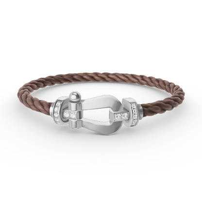 [Elitejewels]FORCE GROSSES HUFEISEN-HALBDIAMANTARMBAND SILBER