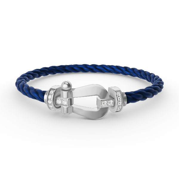 [Elitejewels]FORCE GROSSES HUFEISEN-HALBDIAMANTARMBAND SILBER