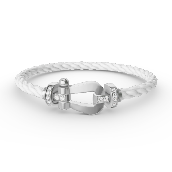 [Elitejewels]FORCE GROSSES HUFEISEN-HALBDIAMANTARMBAND SILBER