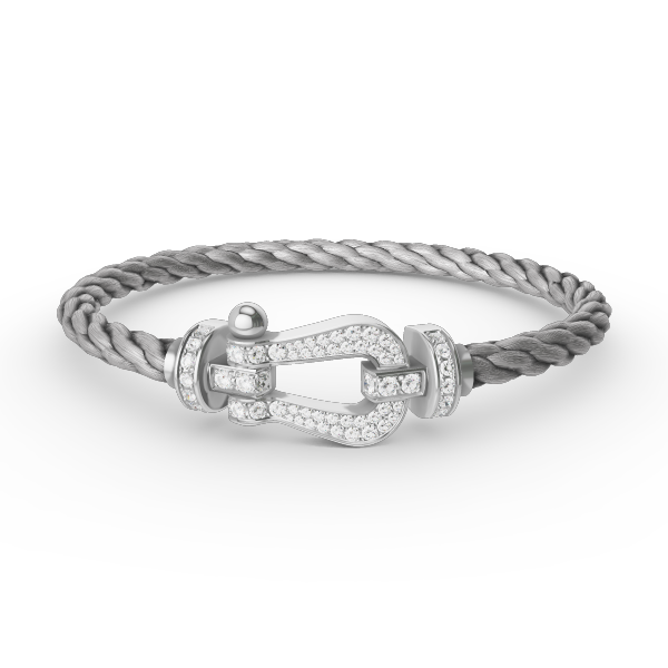 [Elitejewels]FORCE LARGE HORSESHOE FULL DIAMOND BRACELET SILVER